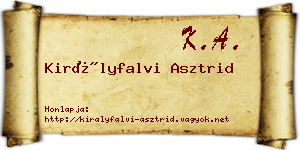 Királyfalvi Asztrid névjegykártya